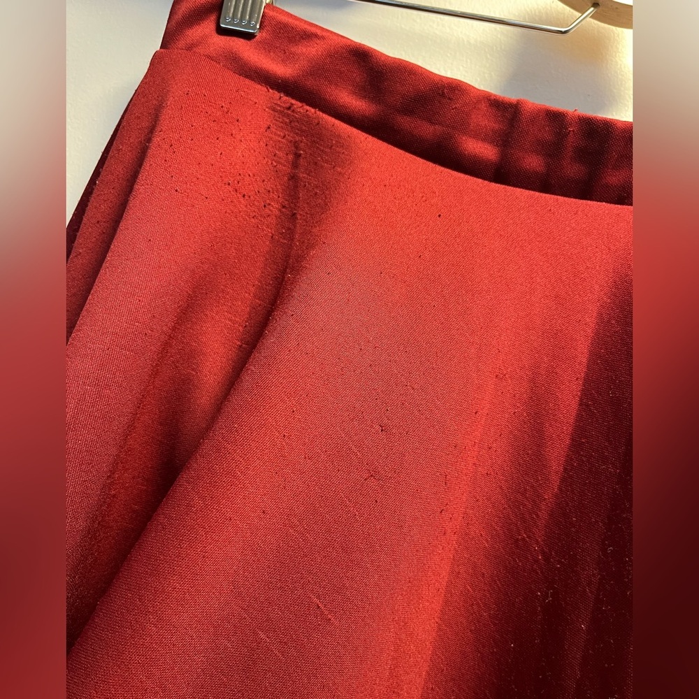 Women’s Burgundy Midi Skater Skirt - Picture 3 of 5